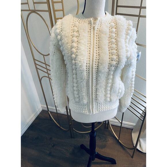 Free People Andriano M Pom jacket vintage handmade cream - Picture 1 of 9